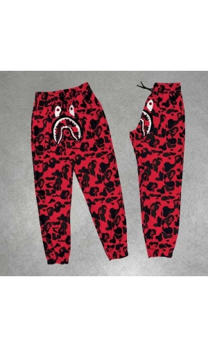 Unisex Pubg Bape x Shark Eşofman Altı - Kırmızı