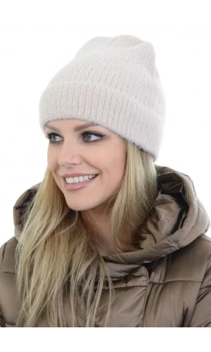 Unisex Tam Kalıp İnce Sakallı Triko Bere - Kırık Beyaz