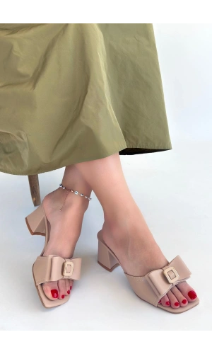 Veor Nude Cilt Topuklu Terlik