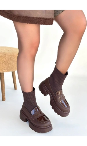 Wanye Kahverengi Cilt Cilt Streçli Bot