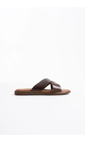 Weasley Acı Kahve Hakiki Deri Terlik