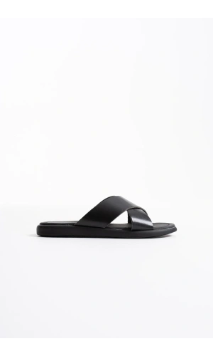 Weasley Siyah Hakiki Deri Terlik