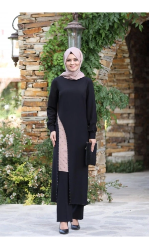 Yırtmaç Detaylı Takım mdc 1133 Siyah