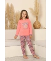 Kapitex 8219 Kız Çocuk Uzun Kol Pijama Takımı