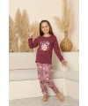 Kapitex 8219 Kız Çocuk Uzun Kol Pijama Takımı