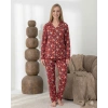 Boyraz 0350 Kadın Süet Patlı Uzun Kol Pijama Takımı