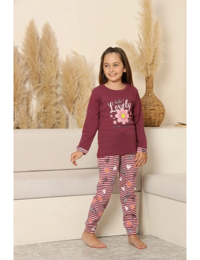 Kapitex 8219 Kız Çocuk Uzun Kol Pijama Takımı
