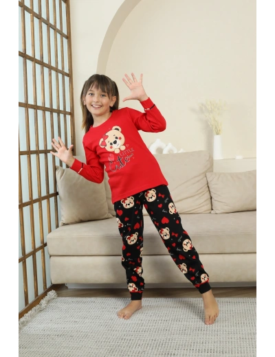 Kapitex 8222 Kız Çocuk Uzun Kol Pijama Takımı