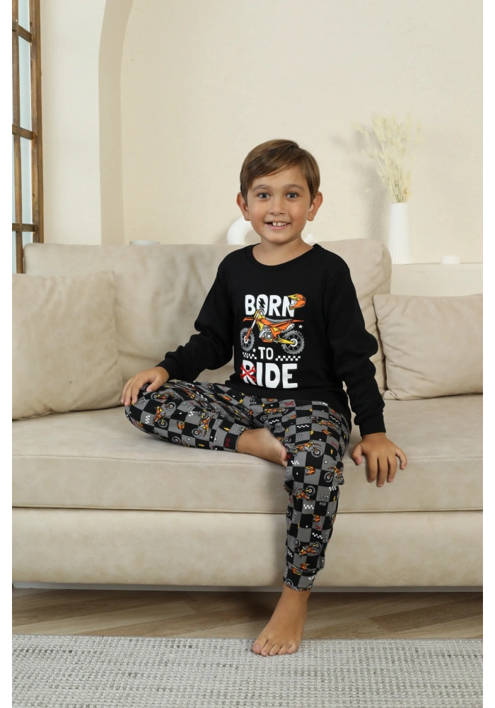 Kapitex 7101 Erkek Çocuk Uzun Kol Pijama Takımı