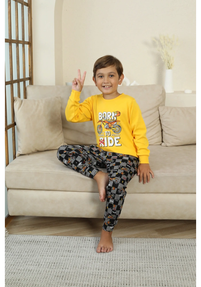 Kapitex 7101 Erkek Çocuk Uzun Kol Pijama Takımı