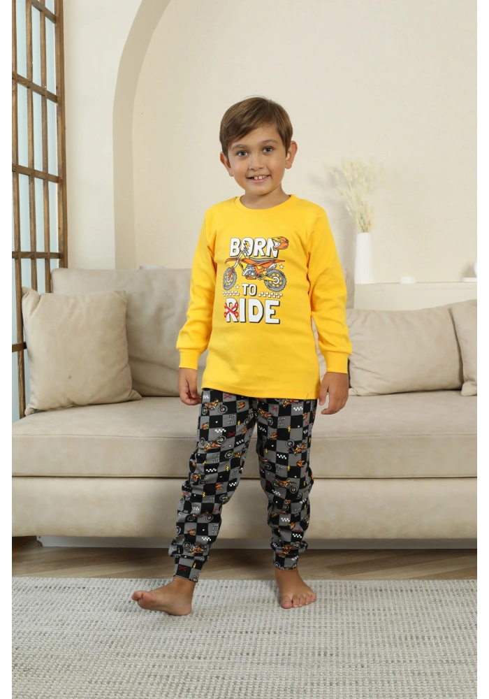Kapitex 7101 Erkek Çocuk Uzun Kol Pijama Takımı