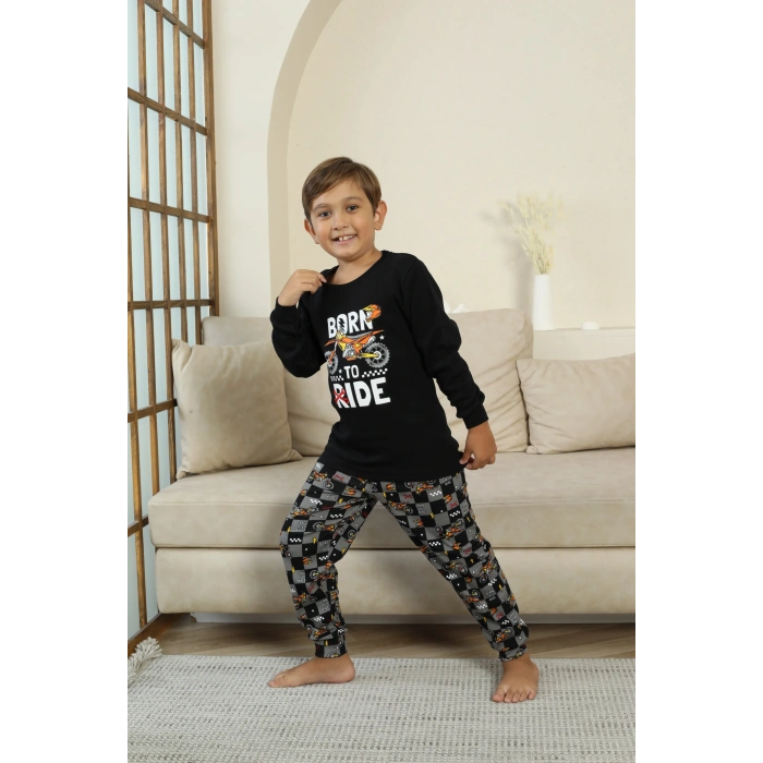Kapitex 7101 Erkek Çocuk Uzun Kol Pijama Takımı