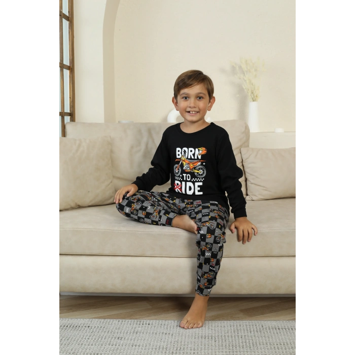 Kapitex 7101 Erkek Çocuk Uzun Kol Pijama Takımı