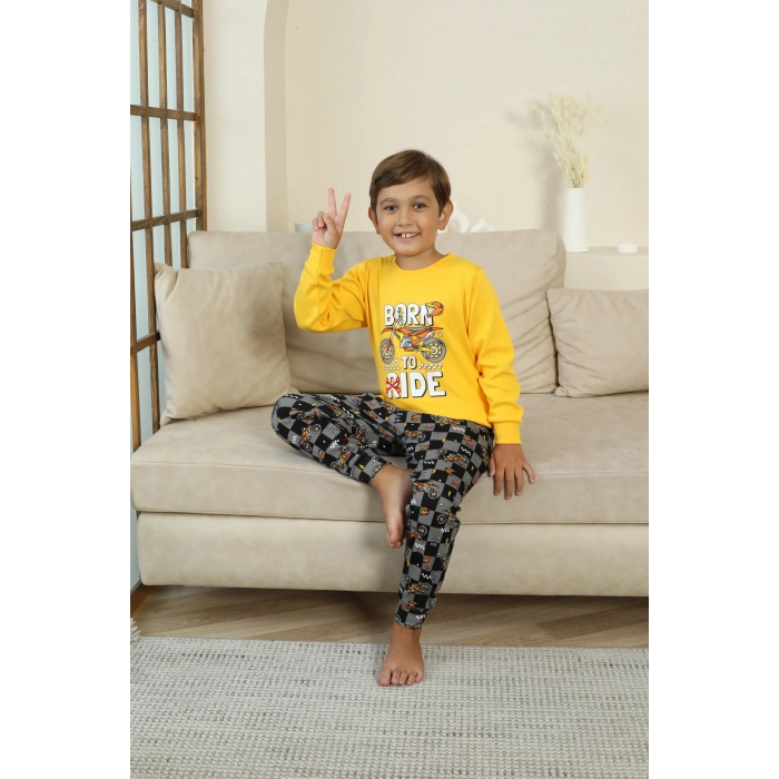 Kapitex 7101 Erkek Çocuk Uzun Kol Pijama Takımı
