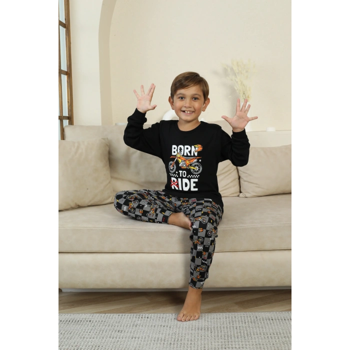 Kapitex 7101 Erkek Çocuk Uzun Kol Pijama Takımı