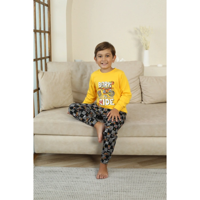 Kapitex 7101 Erkek Çocuk Uzun Kol Pijama Takımı