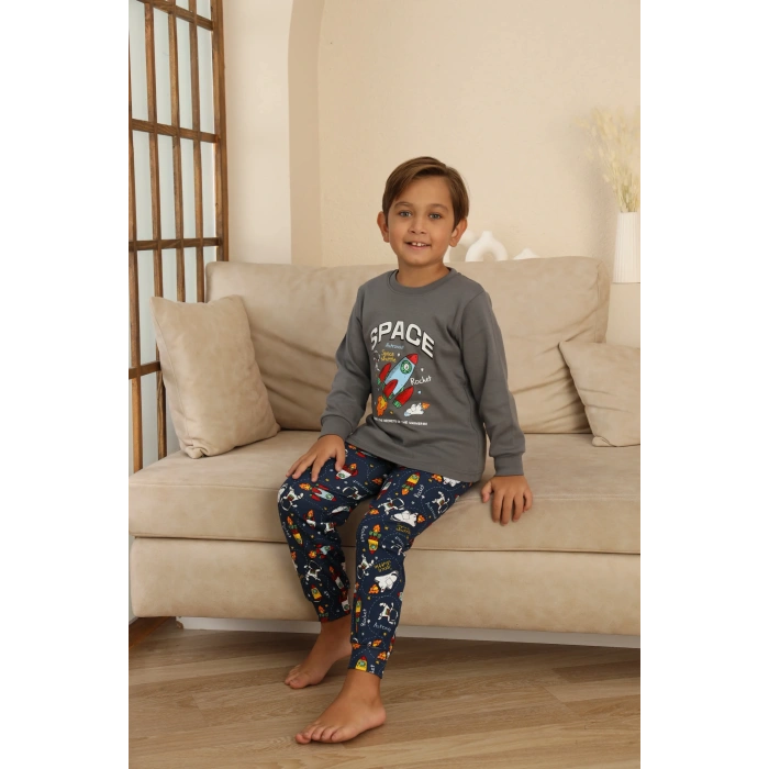 Kapitex 7114 Erkek Çocuk Uzun Kol Pijama Takımı