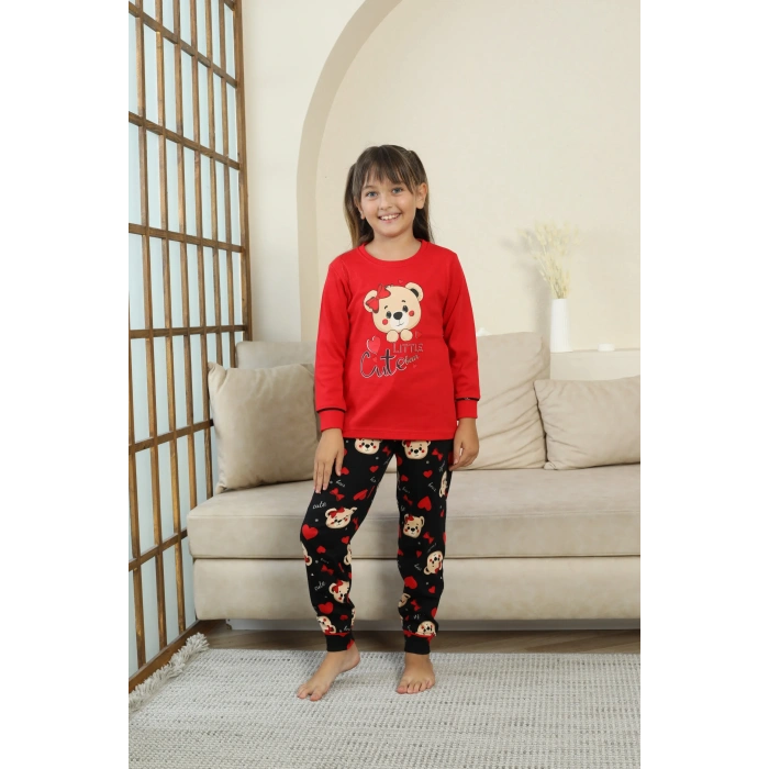 Kapitex 8222 Kız Çocuk Uzun Kol Pijama Takımı