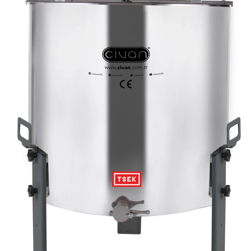 40070ax 8 Li Langstroth, Yatarlı, 304, Programlı Motorlu (230v - 250w) Bal Süzme Makinesi