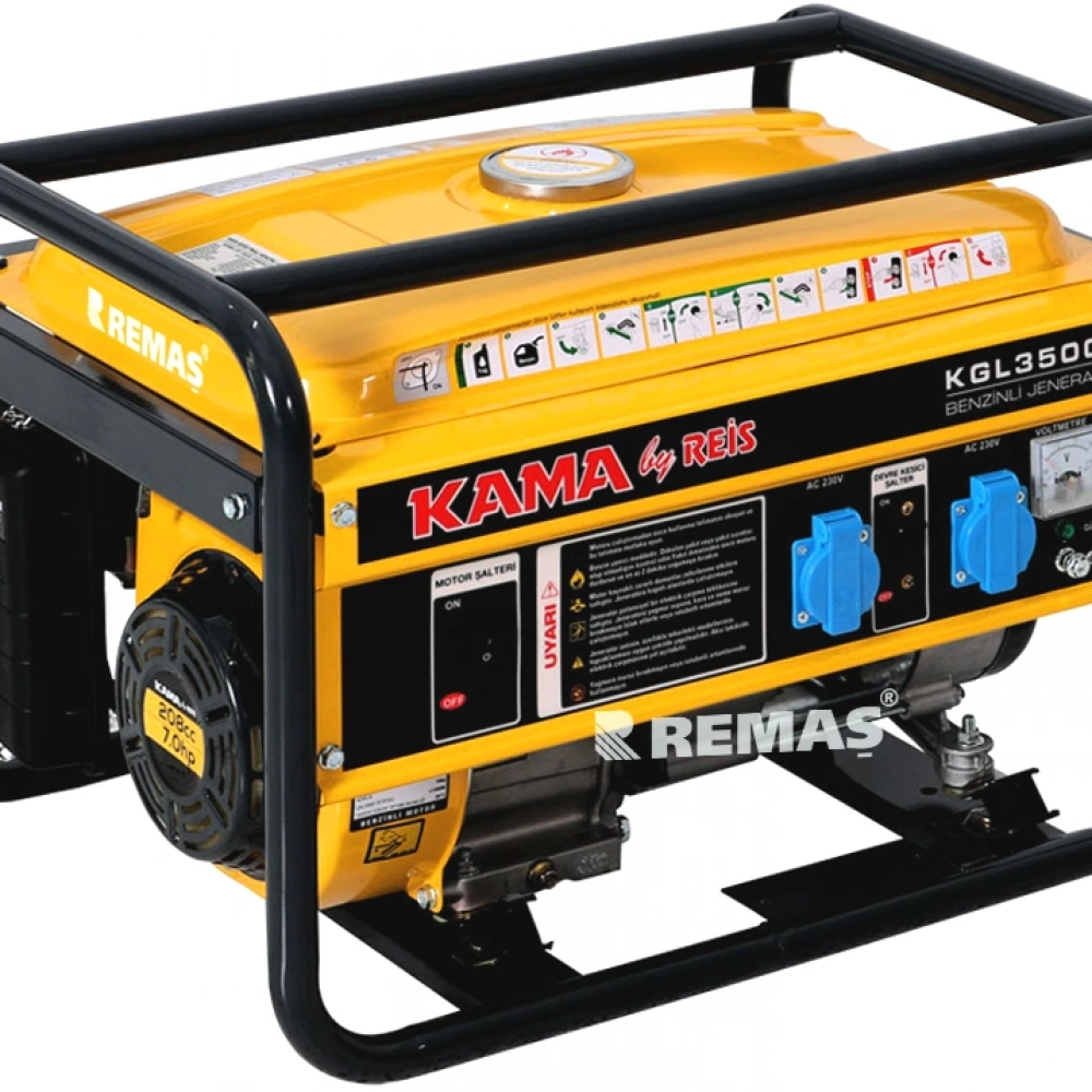 Kama KGL 3500 C İpli 3.5 kVA Monofaze Benzinli Jeneratör