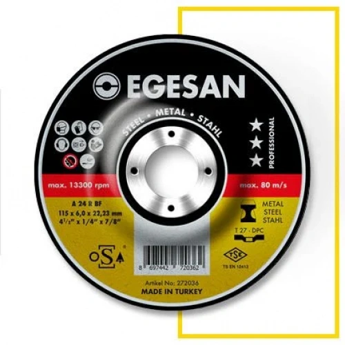 Egesan Taşlama Diski Pro Metal 115x6,0x22,23 mm (A 24 R BF)