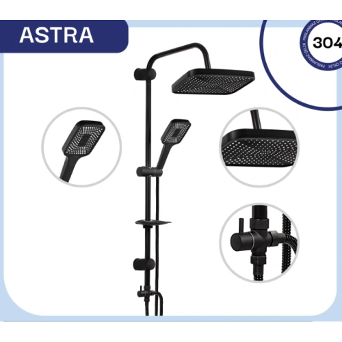 Fomaart Astra Siyah Robot Duş Seti