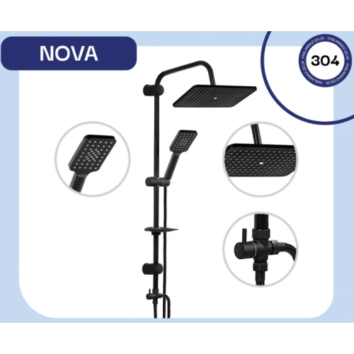 Fomaart Nova Siyah Robot Duş Seti