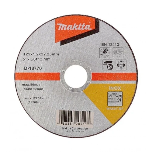 İnox Kesme Taşı  -  Düz 125x1.2 Mm