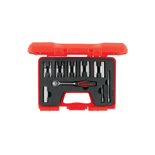 İzeltaş 1/4 Altı Köşe Derin Lokma Anahtar Seti (14 Parça)