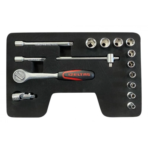 İzeltaş 1/4 Altı Köşe Lokma Anahtar Takımı (15 Parça)