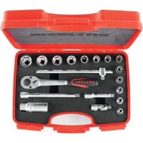 İzeltaş 3/8 Altı Köşe Lokma Anahtar Takımı (19 Parça)
