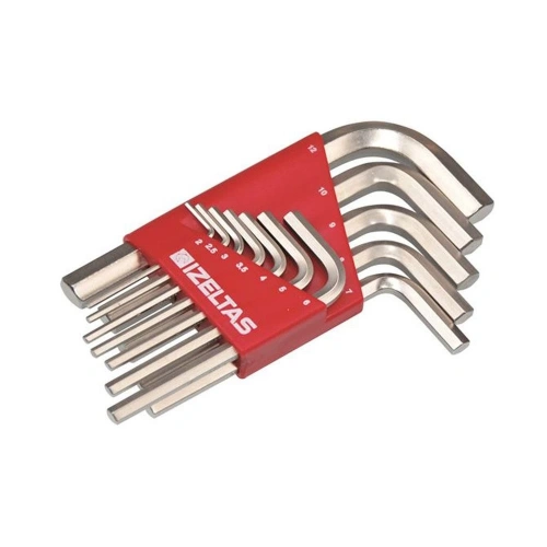 İzeltaş Allen Anahtar Takımı Altı Köşe (SAE, 12 Parça)