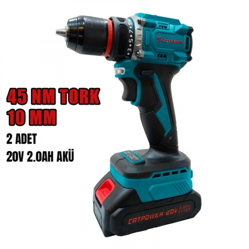 CATPOWER 1515 KÖMÜRSÜZ AKÜLÜ VİDALAMA Li-ion (SET) 10 MM 20V 2.0 Ah