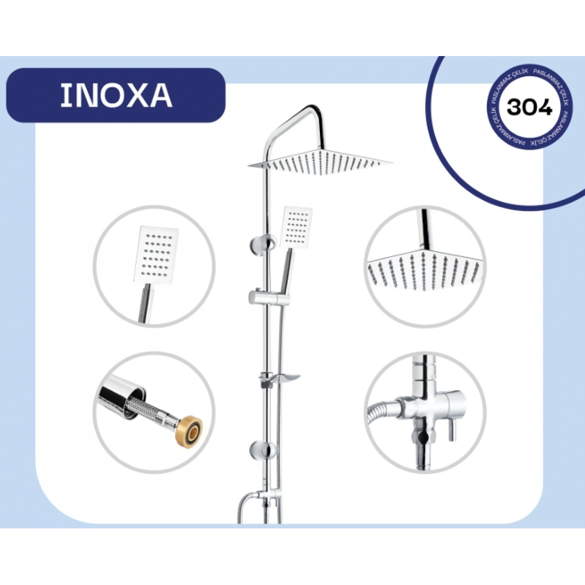 Fomaart Inoxa Krom Robot Duş Seti