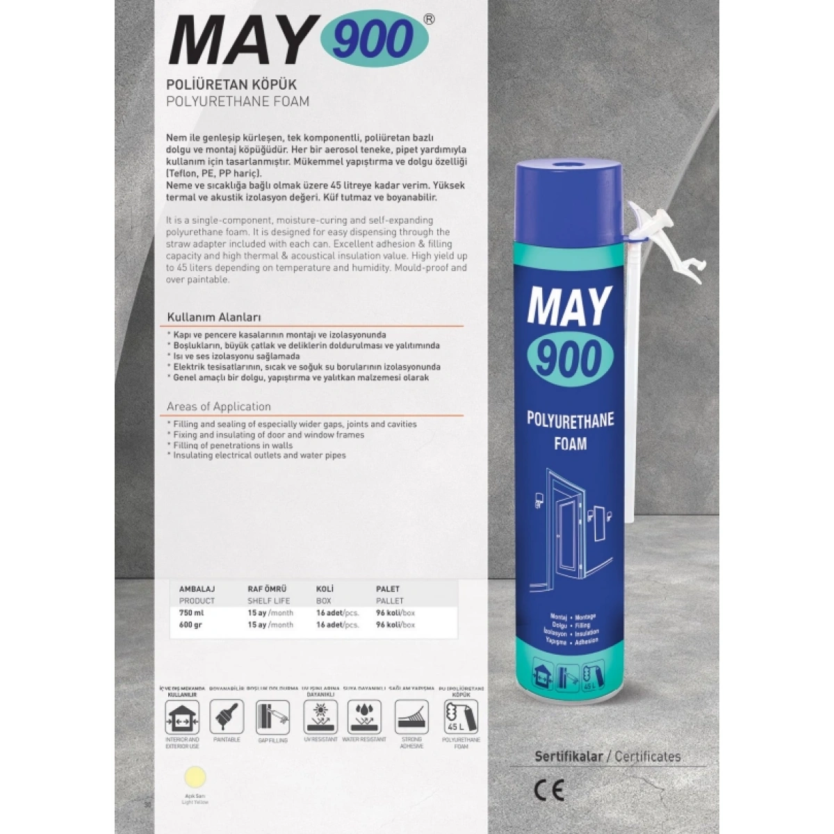 May900 Poliüretan Köpük 850 Gr