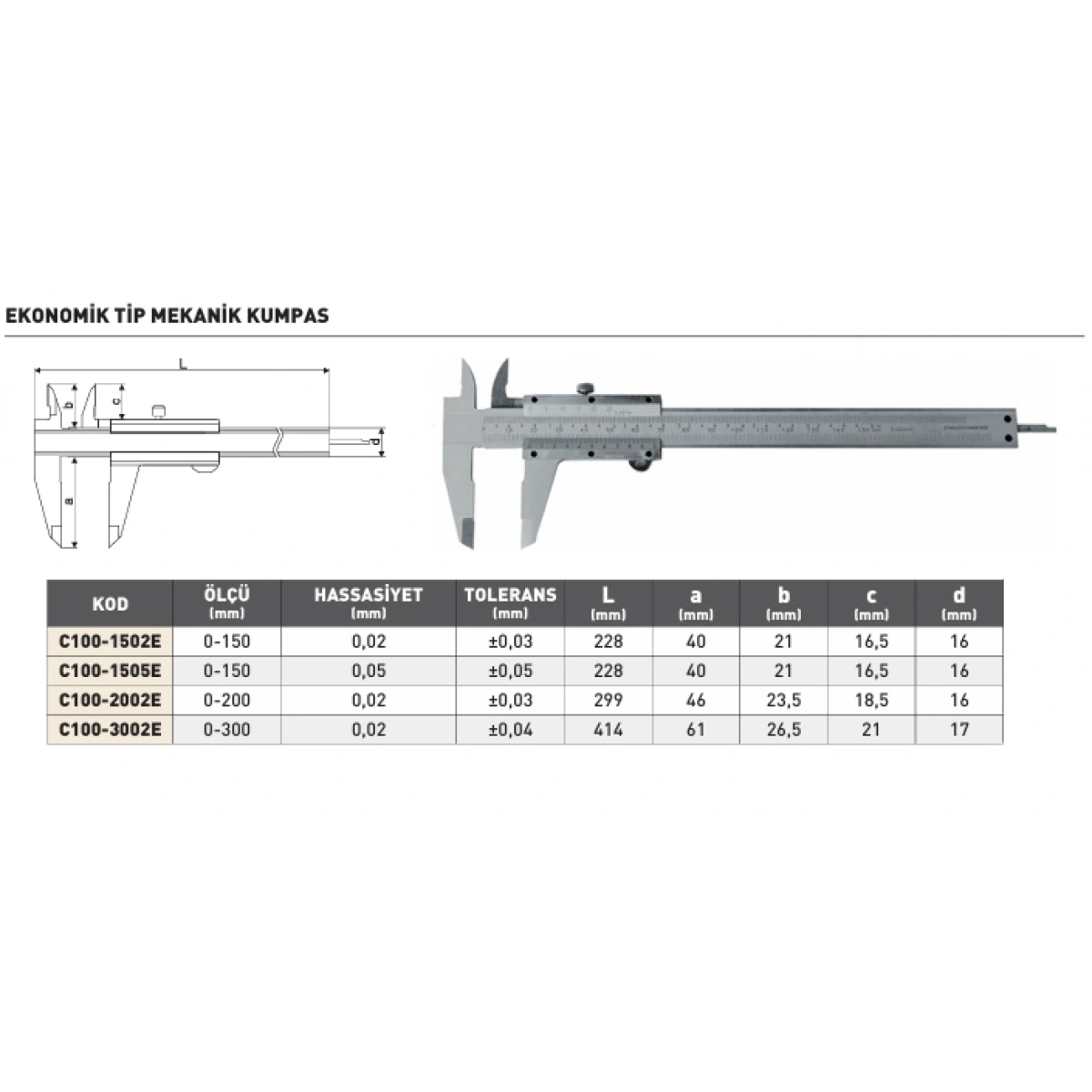 Pld 300mmx0.02 Ekonomik Tip Kumpas