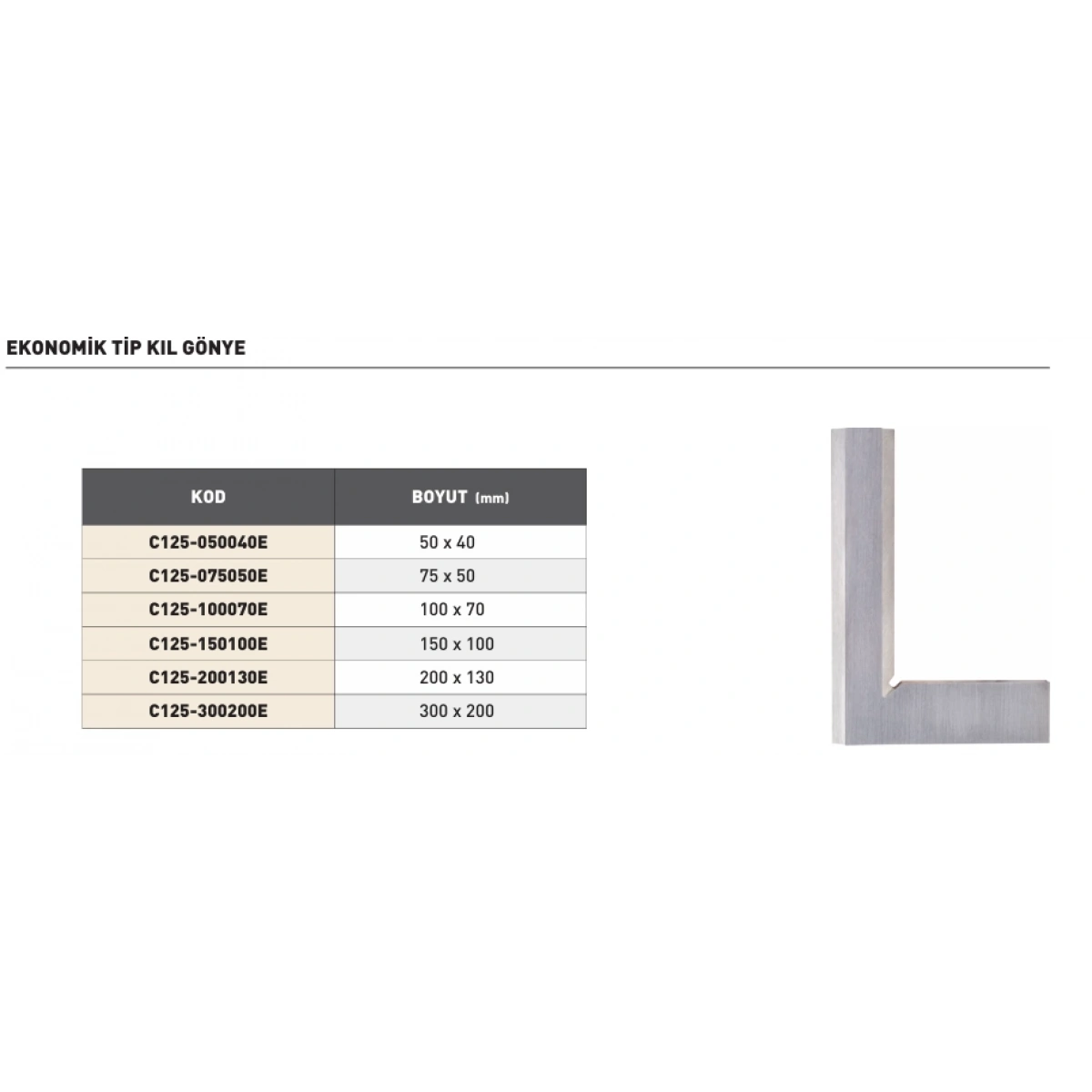 Pld 50x40mm Ekonomik Tip Kıl Gönye