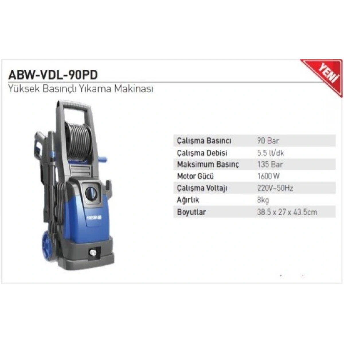 Powerwash Abw-vdl-90pd 135 Bar Basınçlı Yıkama Makinası