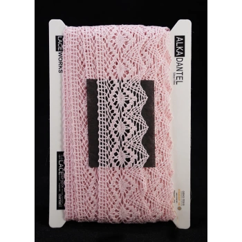 ALKA DANTEL PAMUK KOPANAKİ 10 MT 750 PAMUK BEBE PEMBE