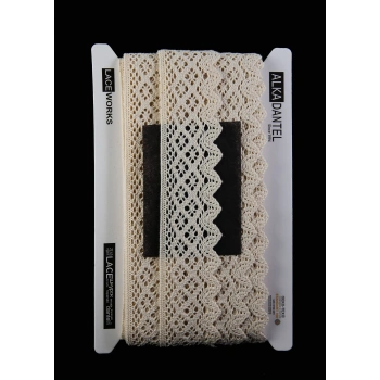 ALKA DANTEL PAMUK KOPANAKİ 10 METRE 404K PAMUK KREM