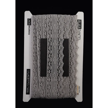 ALKA DANTEL MERSERİZE KOPANAKİ 10 METRE 704 MERSERİZE GREY