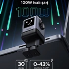 Ugreen Nexode Uno 100W Robot GaN Hızlı Şarj Cihazı 3xUSB-C, 1xUSB-A, Gri