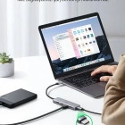 Ugreen USB-C USB 3.0 4 Port USB Hub Çoklayıcı, Gri