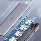 Ugreen USB-C USB 3.0 4 Port USB Hub Çoklayıcı, Gri