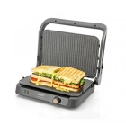 Arzum AR2001 Tostçu Delux 1800 W Granit Tost Makinesi, Çift Taraflı Plaka, 180 Derece Açılır Gövde, Inox