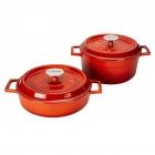 Lava Trendy Kırmızı 2li 24 cm Derin Basık Döküm Tencere Seti