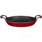 Lava Yuvarlak Kulplu 16-20 cm 2li Döküm Sahan Seti-Kırmızı