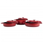 Lava 24 Cm Derin-24 Cm Sığ-28 Cm Sığ Kırmızı Tencere Seti