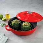 Lava 3X New Heritage Kırmızı Demir Döküm Tava Tencere Seti