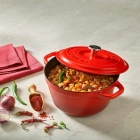 Lava New Heritage Yuvarlak 22 cm Döküm Tencere-Kırmızı